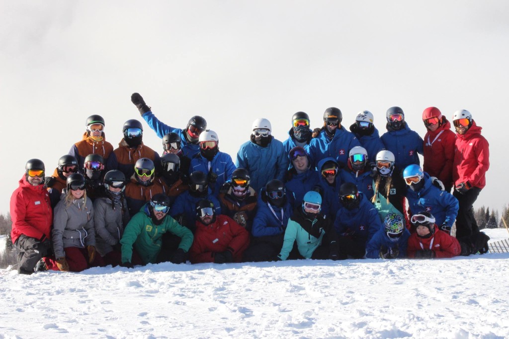 Snowboard instructors group photo