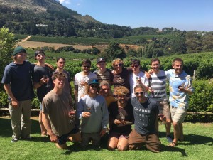 Boys at wine tasting Cape Town