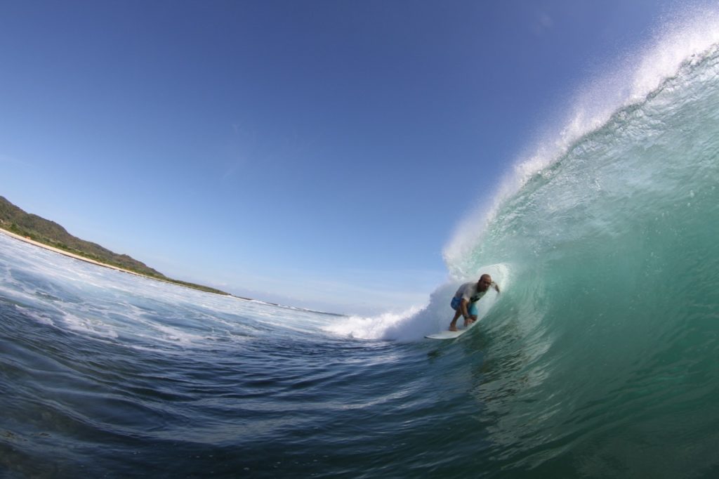 Getting barreled on a left